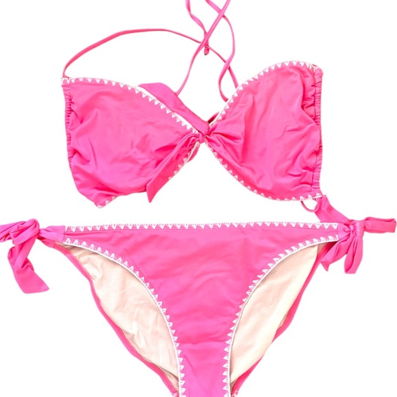 Swimsuits for All Ashley Graham | Pink Sahara Side Tie Pink Bikini | 16-18 - Picture 6 of 9